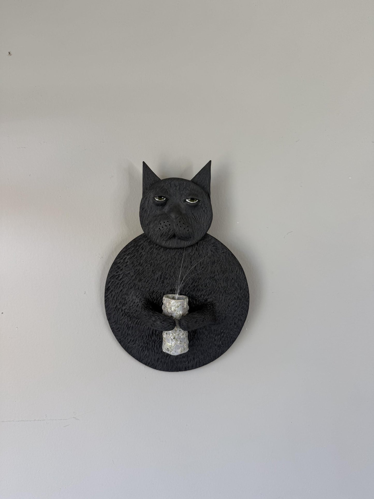 Ceramic Cat Whisker Holder Wall Art Piece