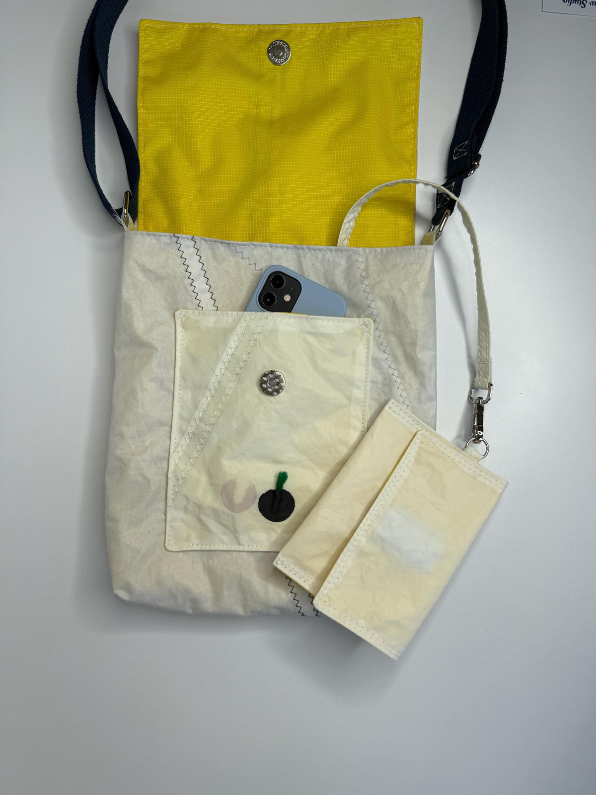 Upcycled Sail Messenger Bag With Anti-Theft Wallet