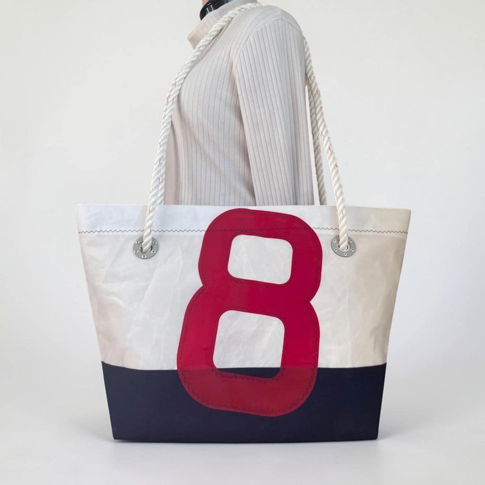 Sailcloth Traveler's Tote Bag with Rope Handles