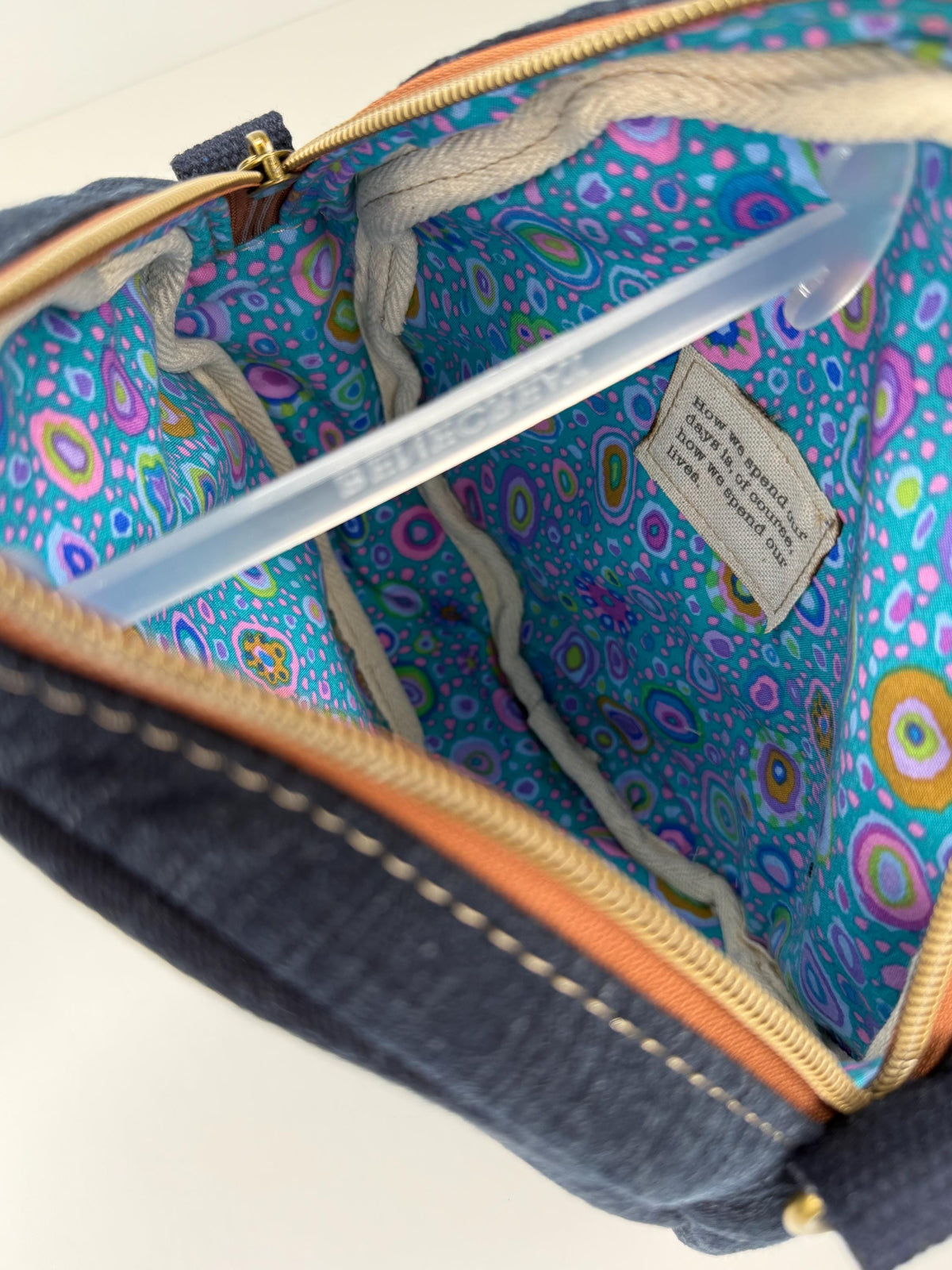 Recycled Denim Circle Crossbody Bag