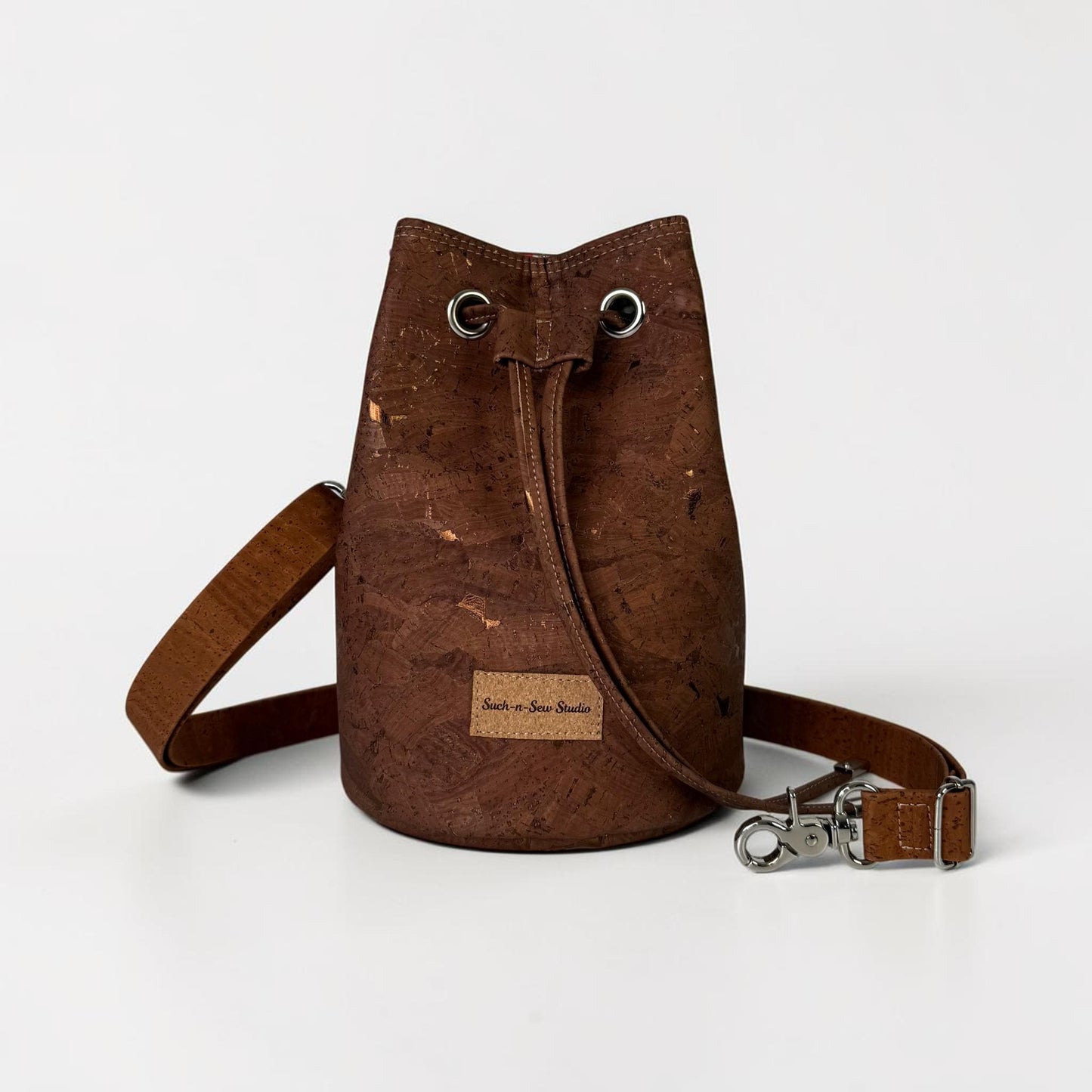 Shimmering Cork Bucket Bag