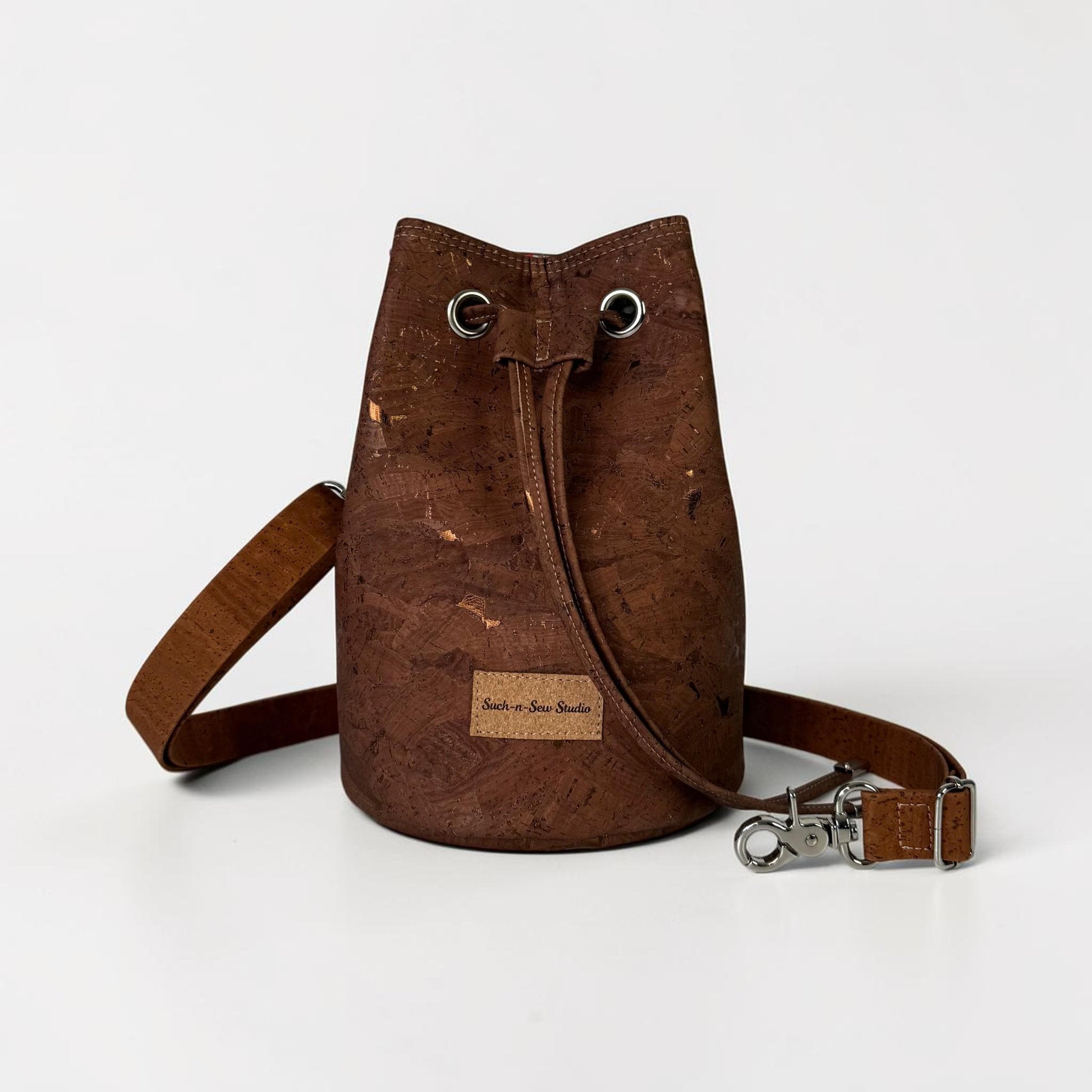 Shimmering Cork Bucket Bag