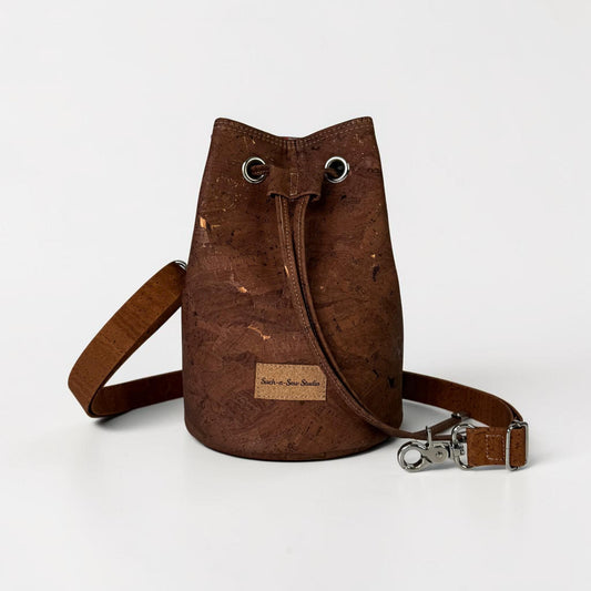 Shimmering Cork Bucket Bag