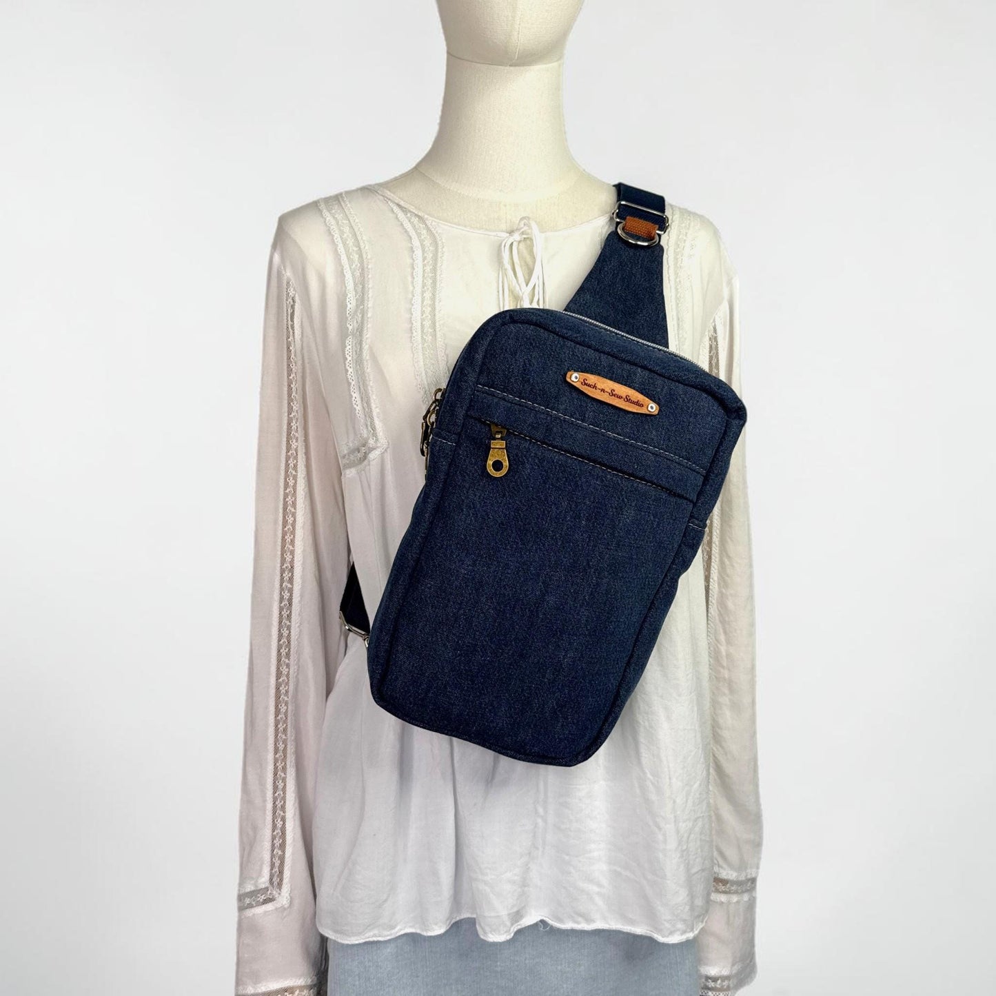 Upcycled Denim Sandhill Sling Bag