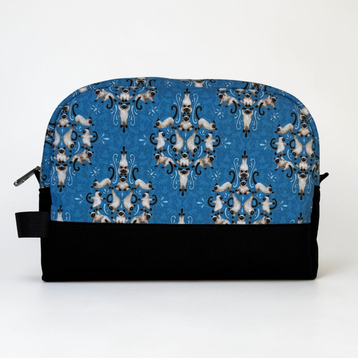 Damask Siamese Cats Large Zipper Pouch