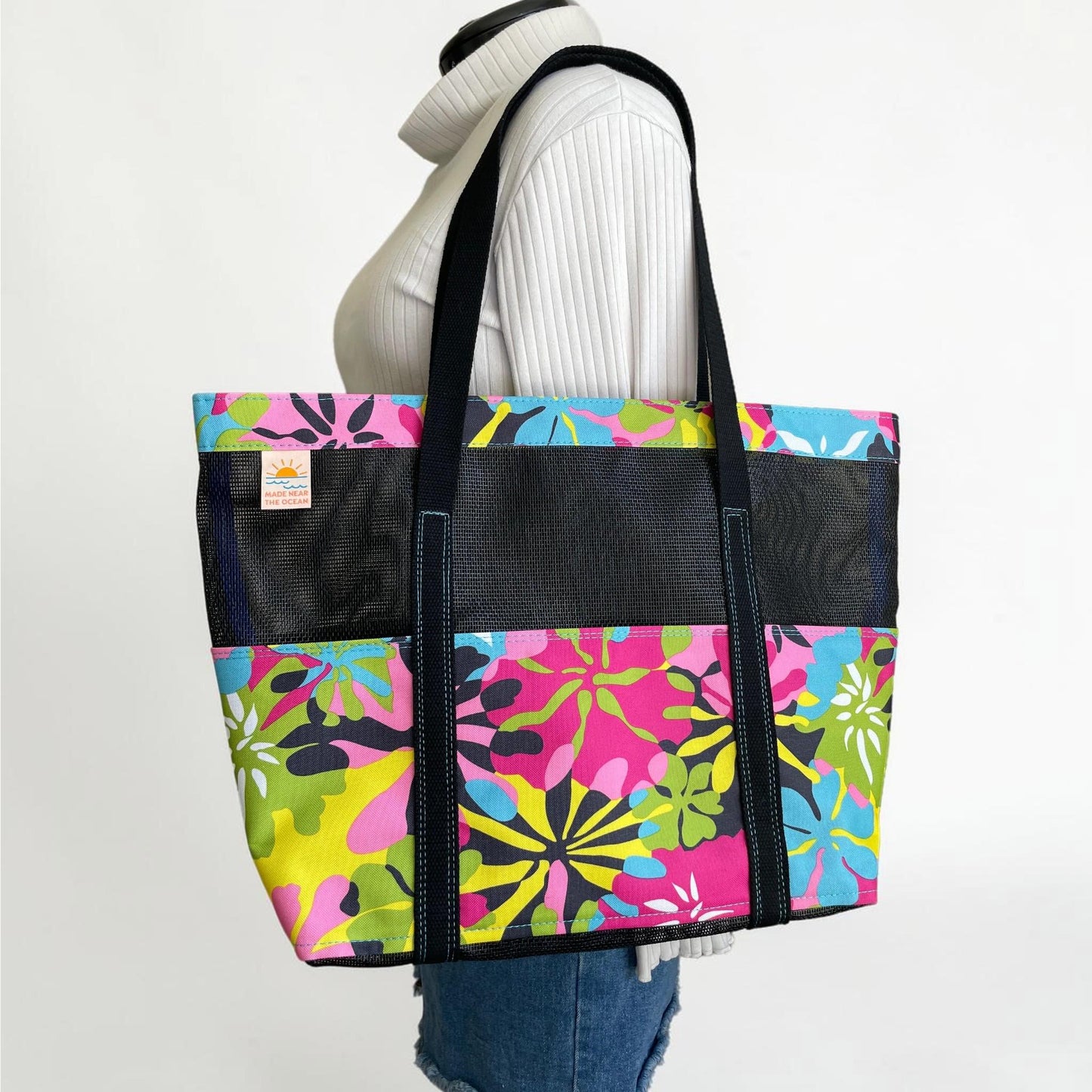 Waterproof Mesh Tote Bag w/ 6 Pockets