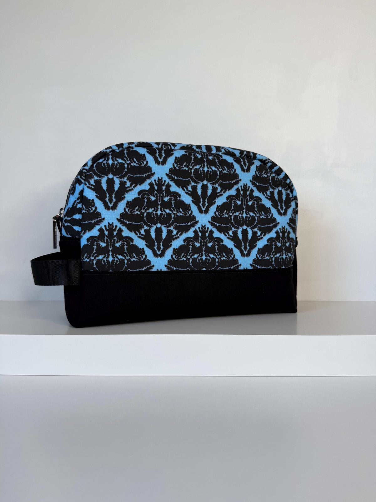Damask Black Cats Large Zipper Pouch