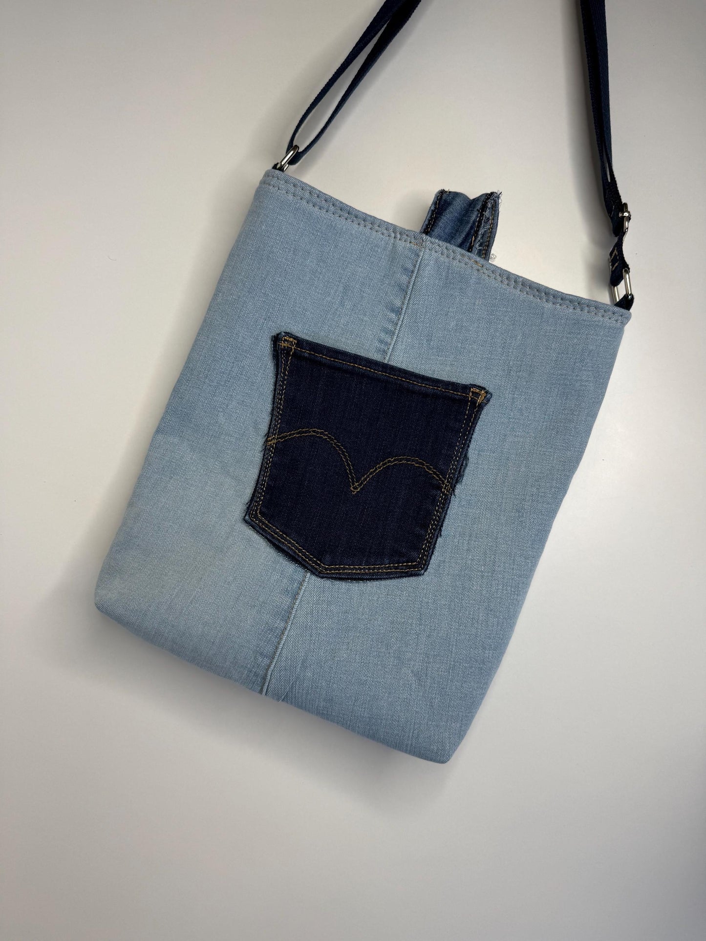 Upcycled Denim Tote Purse Bag