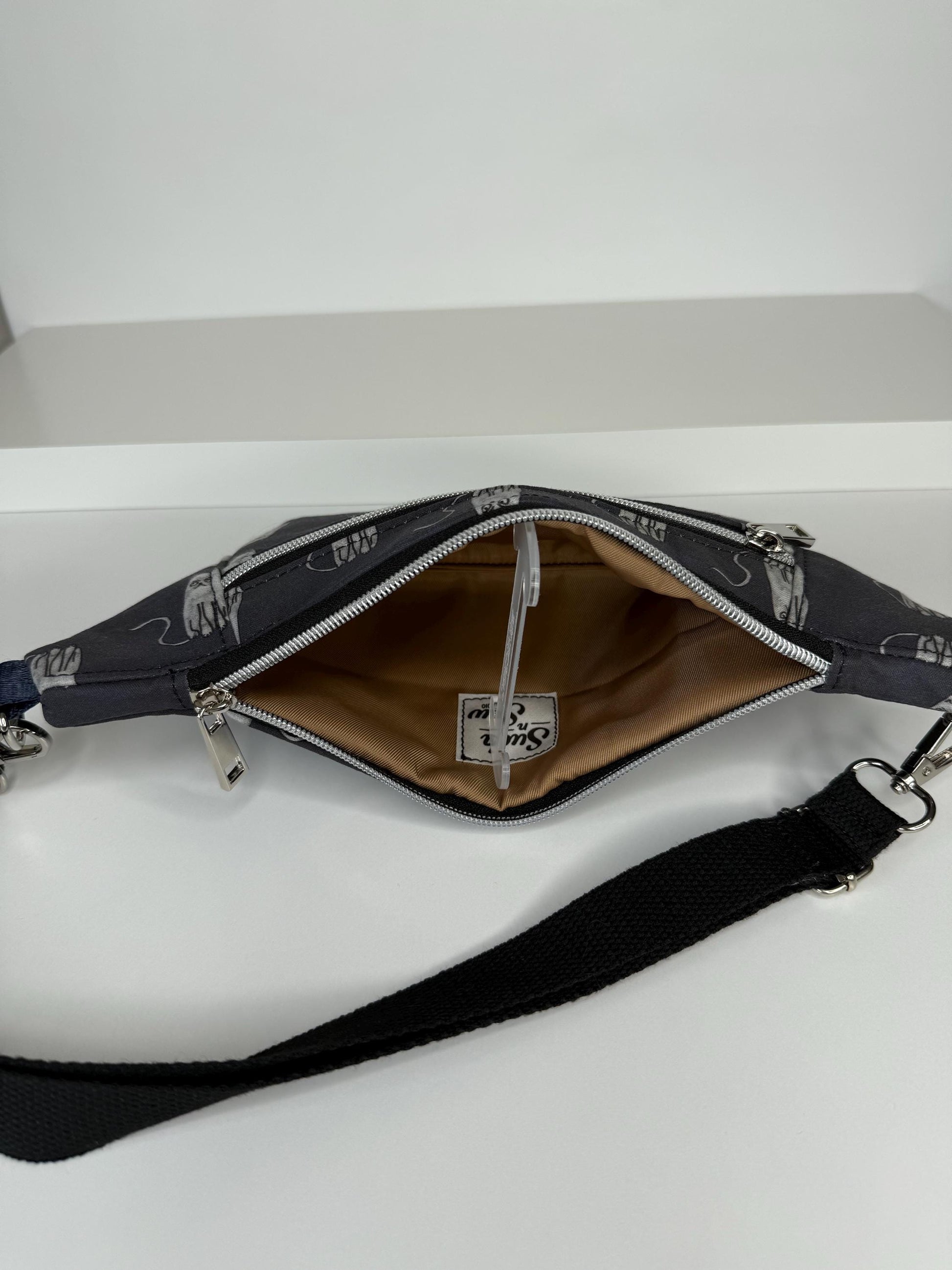 Grumpy Grey Cat Sling Bag Belt Bag
