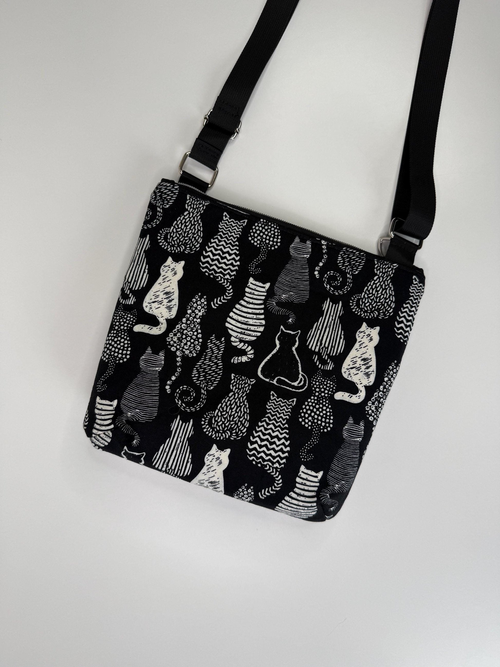 Illustrated Cats Crossbody Bag