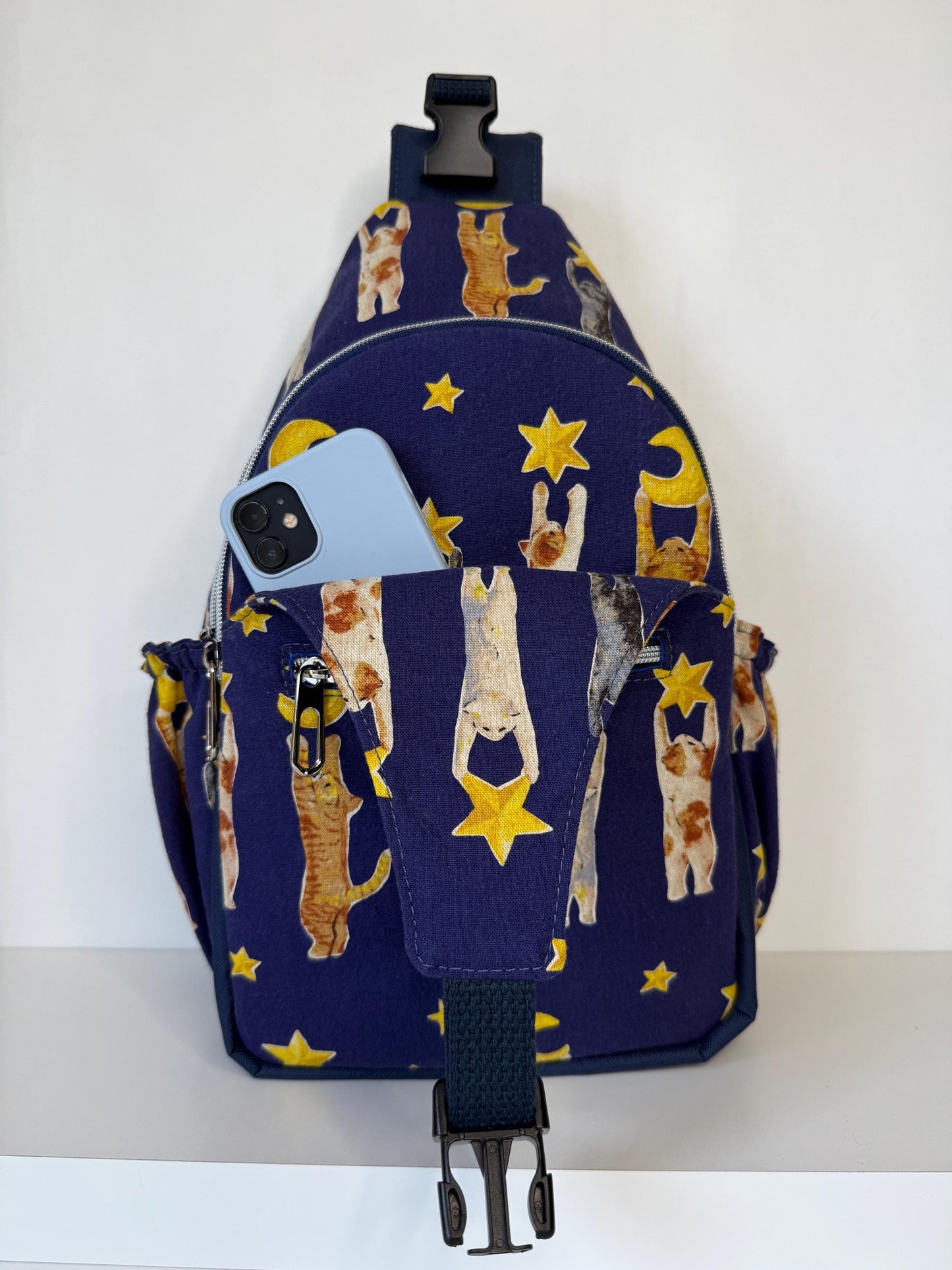 Cats Reaching for Stars Convertible Backpack Crossbody Sling
