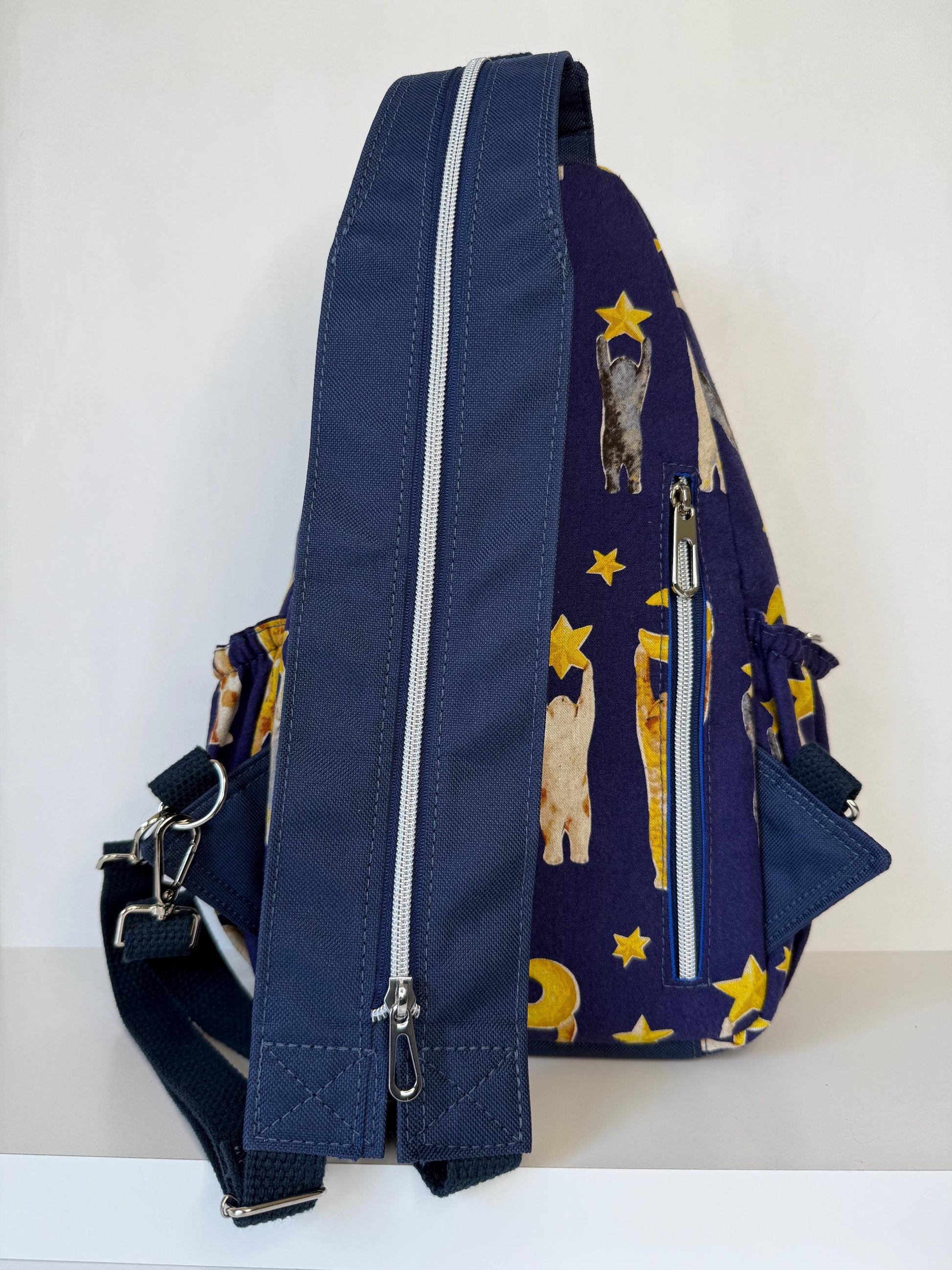 Cats Reaching for Stars Convertible Backpack Crossbody Sling