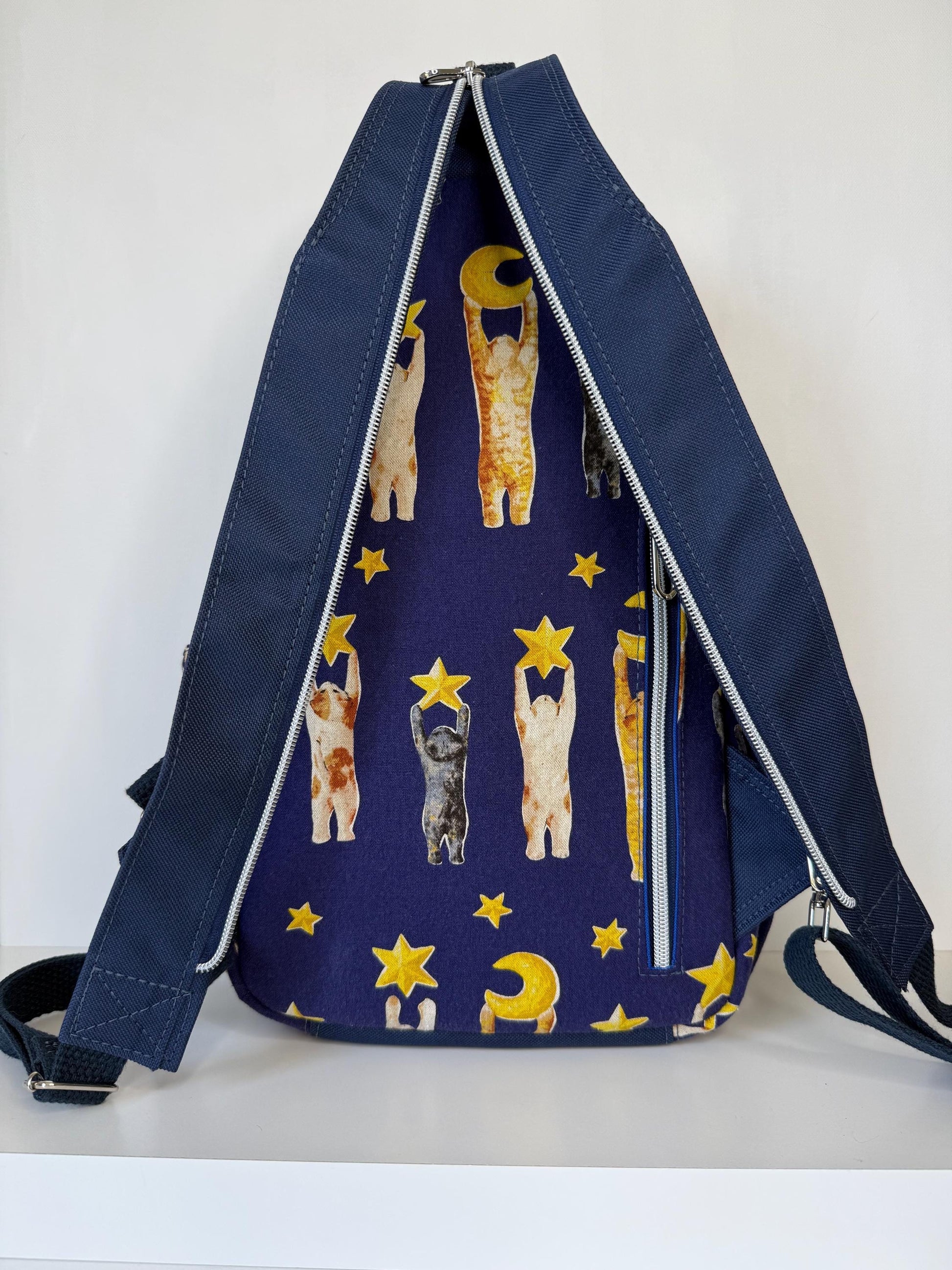 Cats Reaching for Stars Convertible Backpack Crossbody Sling