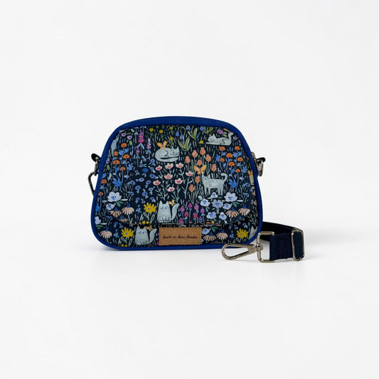 Cats in a Flower Field Itty Bitty Bowler Bag