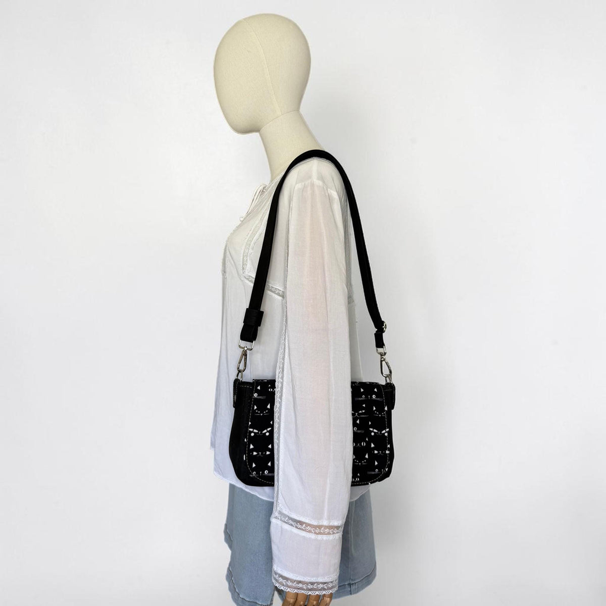 Sneaky Cats and Cork Saddlebag Crossbody Bag Purse