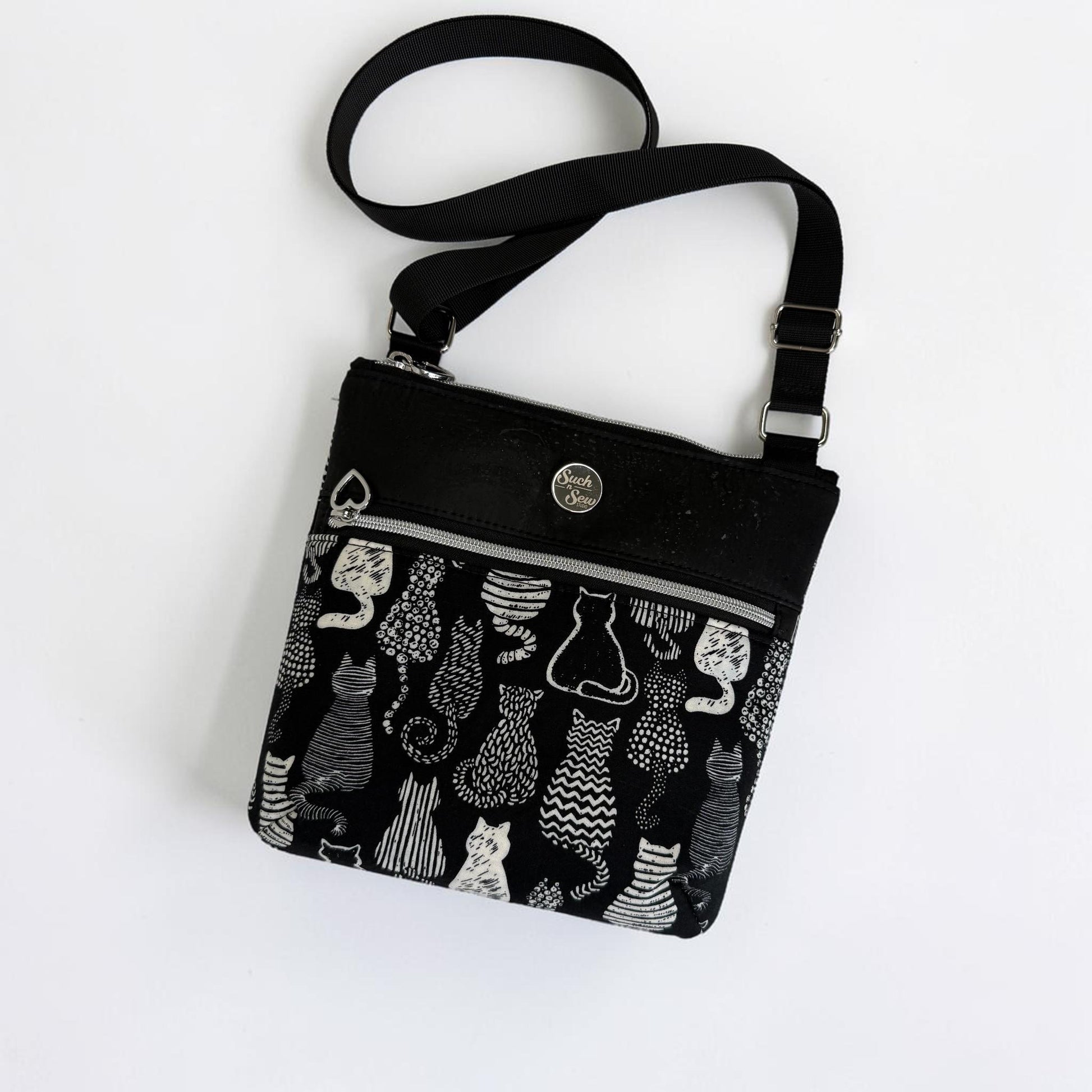 Illustrated Cats Crossbody Bag
