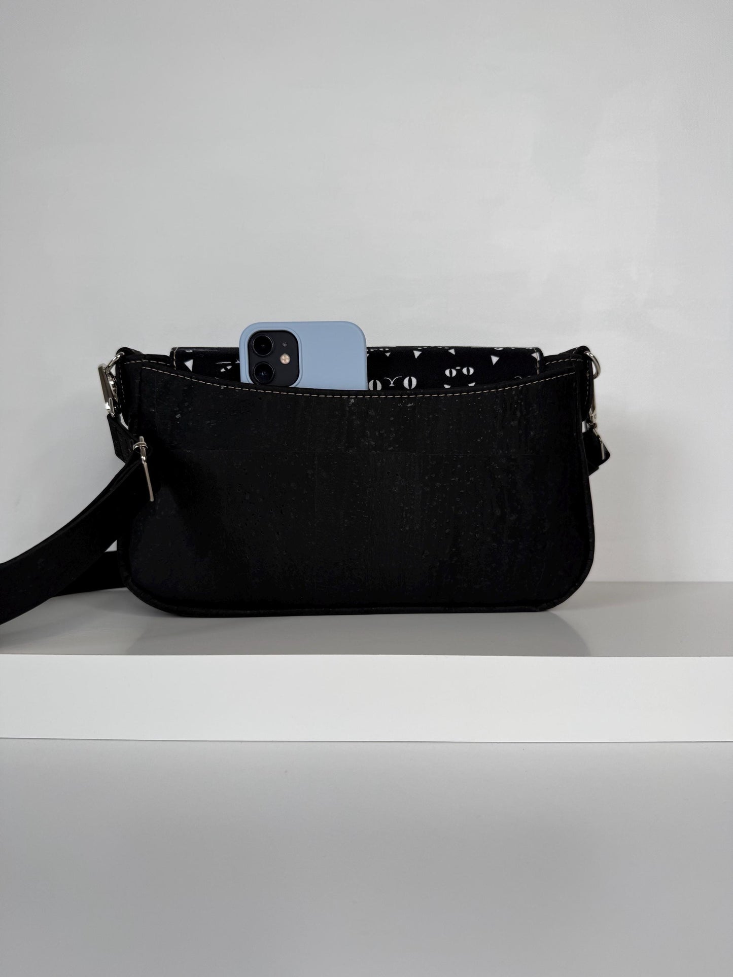 Sneaky Cats and Cork Saddlebag Crossbody Bag Purse