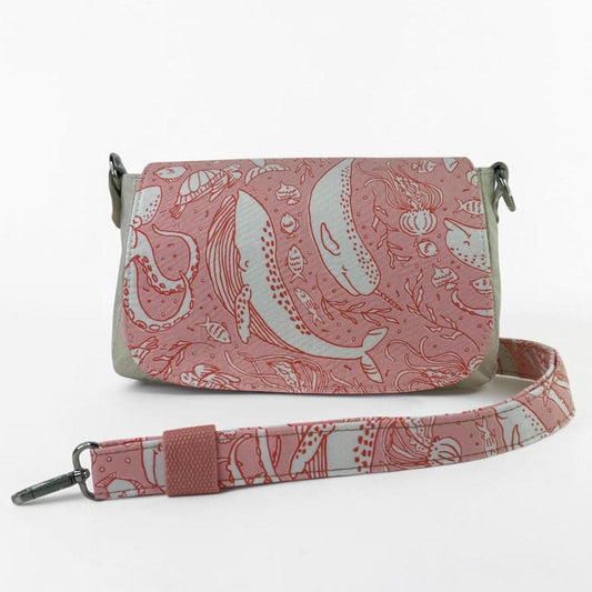 Upcycled Sailcloth Sea Creature Saddlebag Crossbody