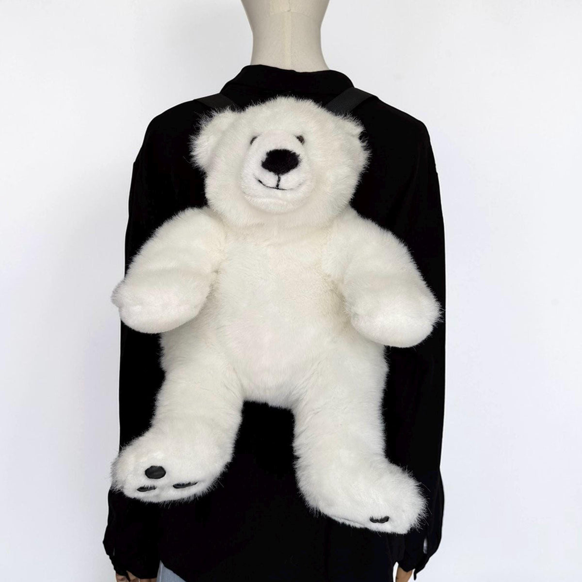 Upcycled Polar Bear Stuffed Animal Backpack
