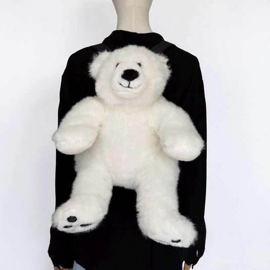 Upcycled Polar Bear Stuffed Animal Backpack