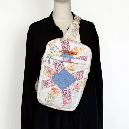 Upcycled Wedding Quilt Sling Bag