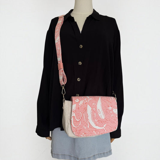 Upcycled Sailcloth Sea Creature Saddlebag Crossbody
