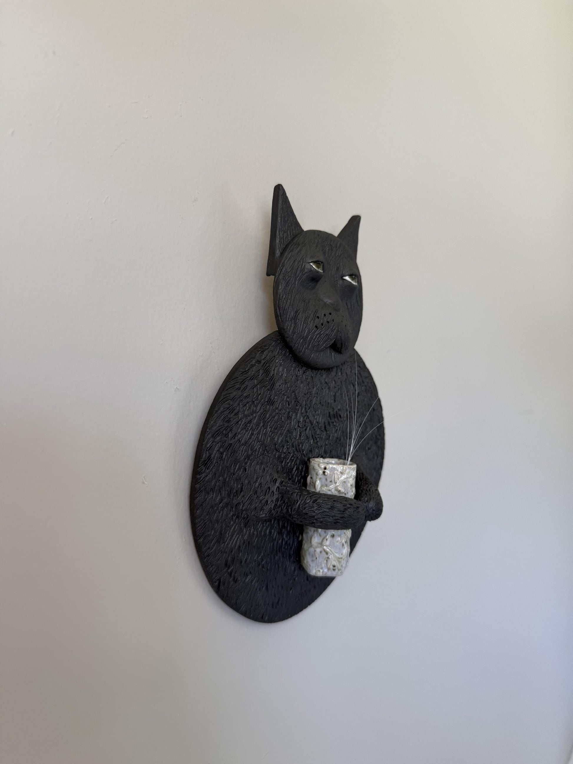 Ceramic Cat Whisker Holder Wall Art Piece