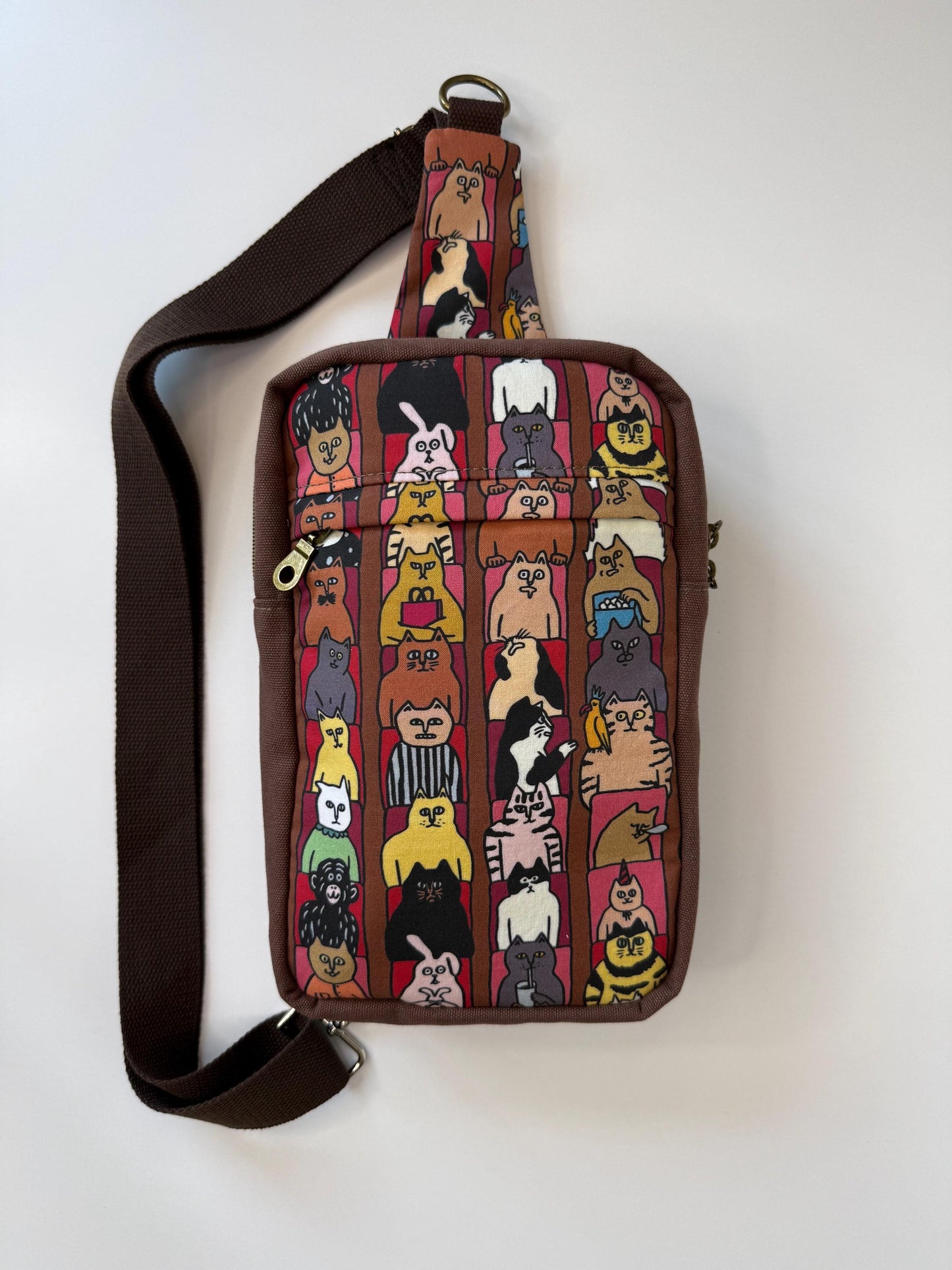 Cats at the Cinema Sandhill Sling Bag, Big and Boxy