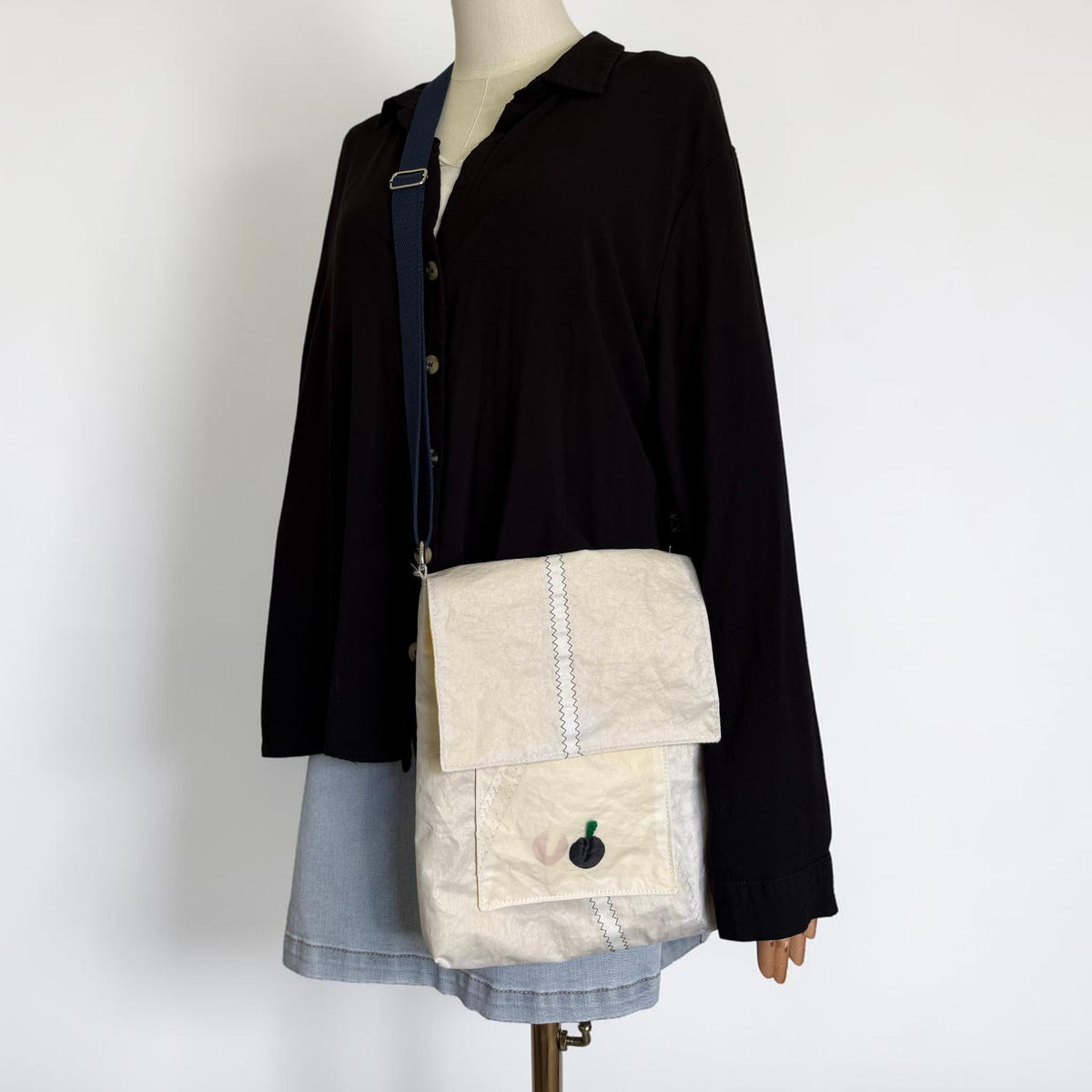 Upcycled Sail Messenger Bag With Anti-Theft Wallet