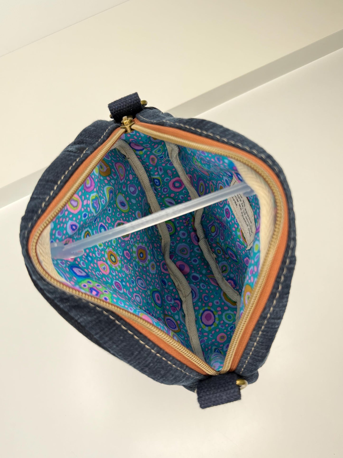 Recycled Denim Circle Crossbody Bag