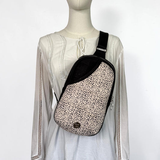 Black Cork Polka Dot Sling Bag