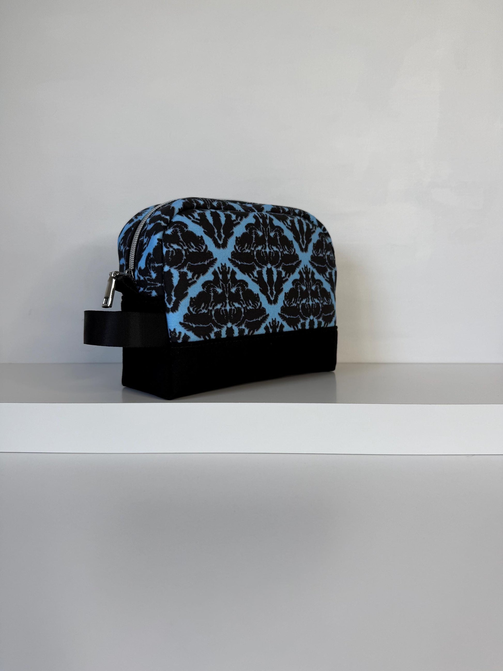 Black Cats Damask Small Zipper Pouch