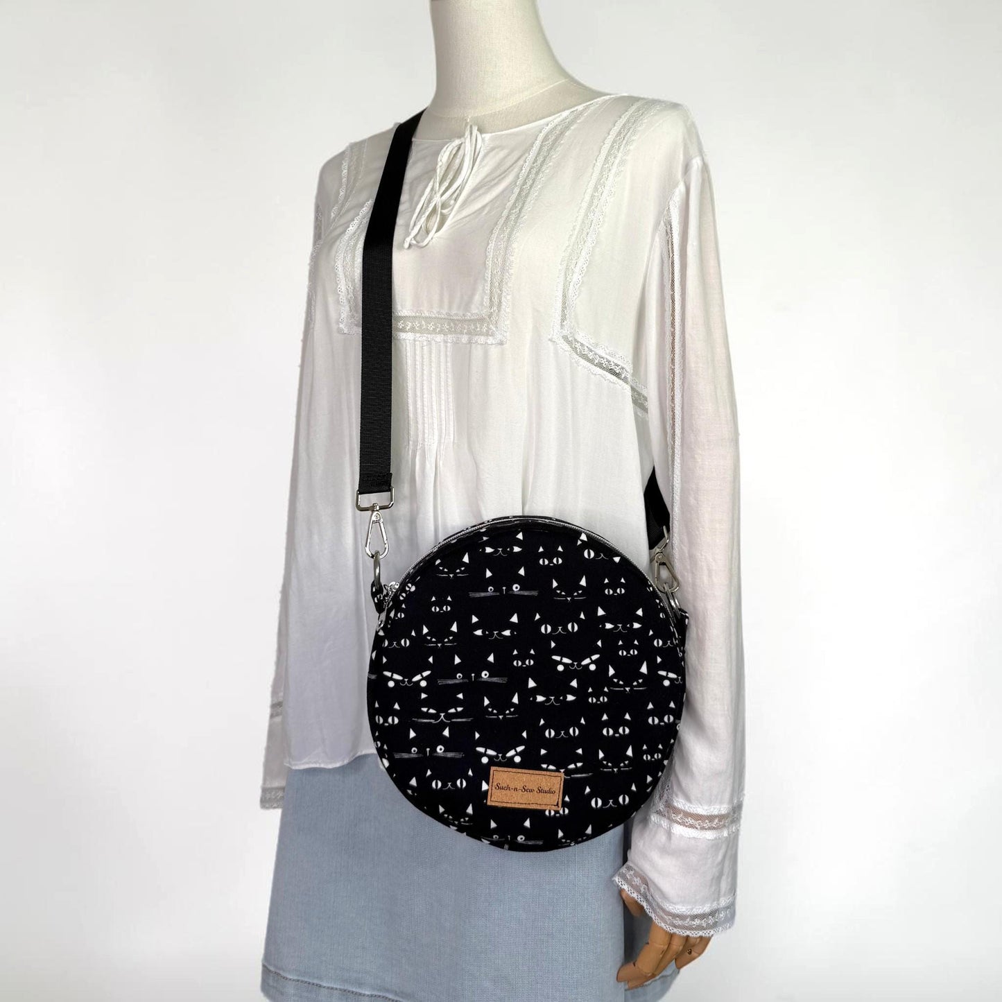 Curious Cats Circle Crossbody Bag Purse