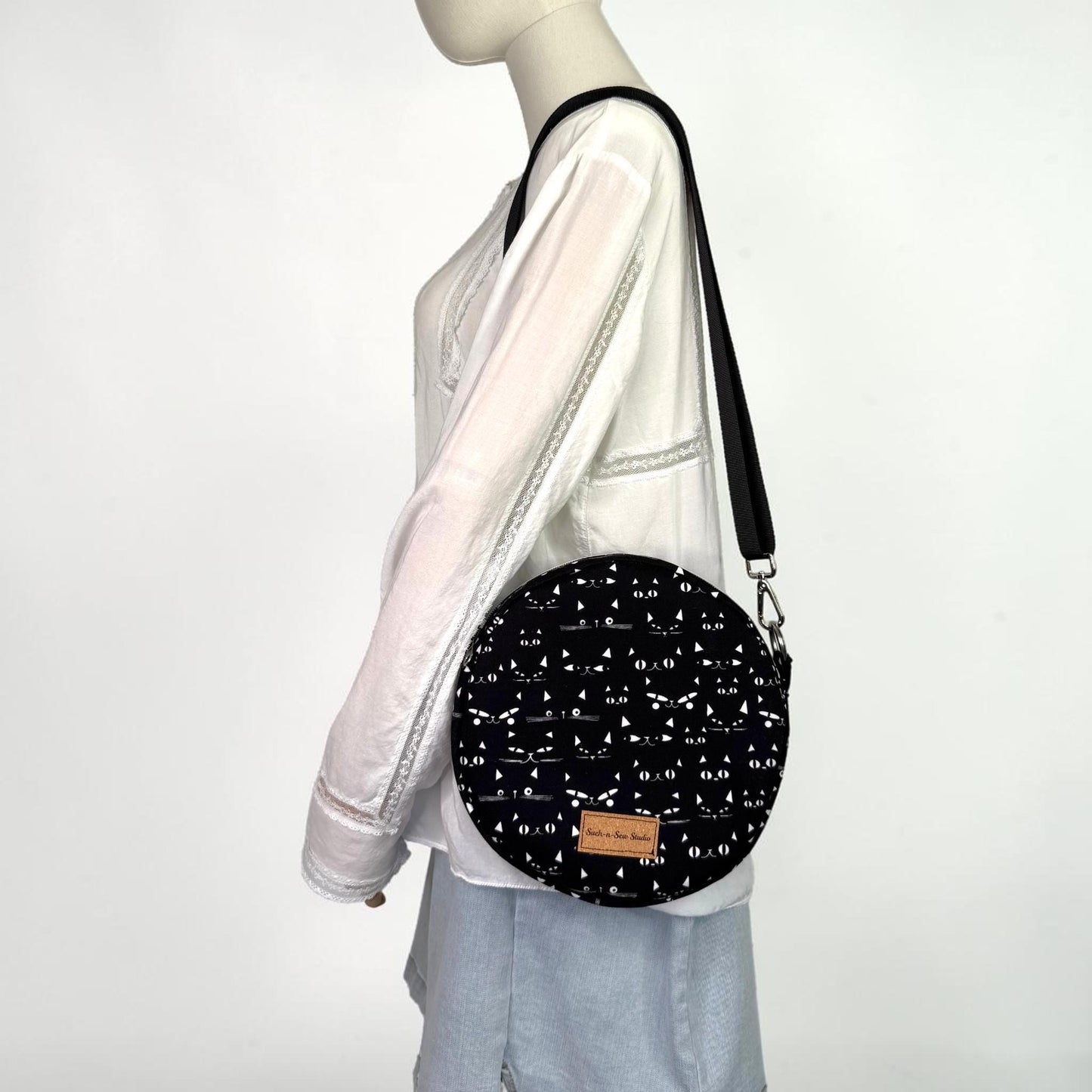 Curious Cats Circle Crossbody Bag Purse