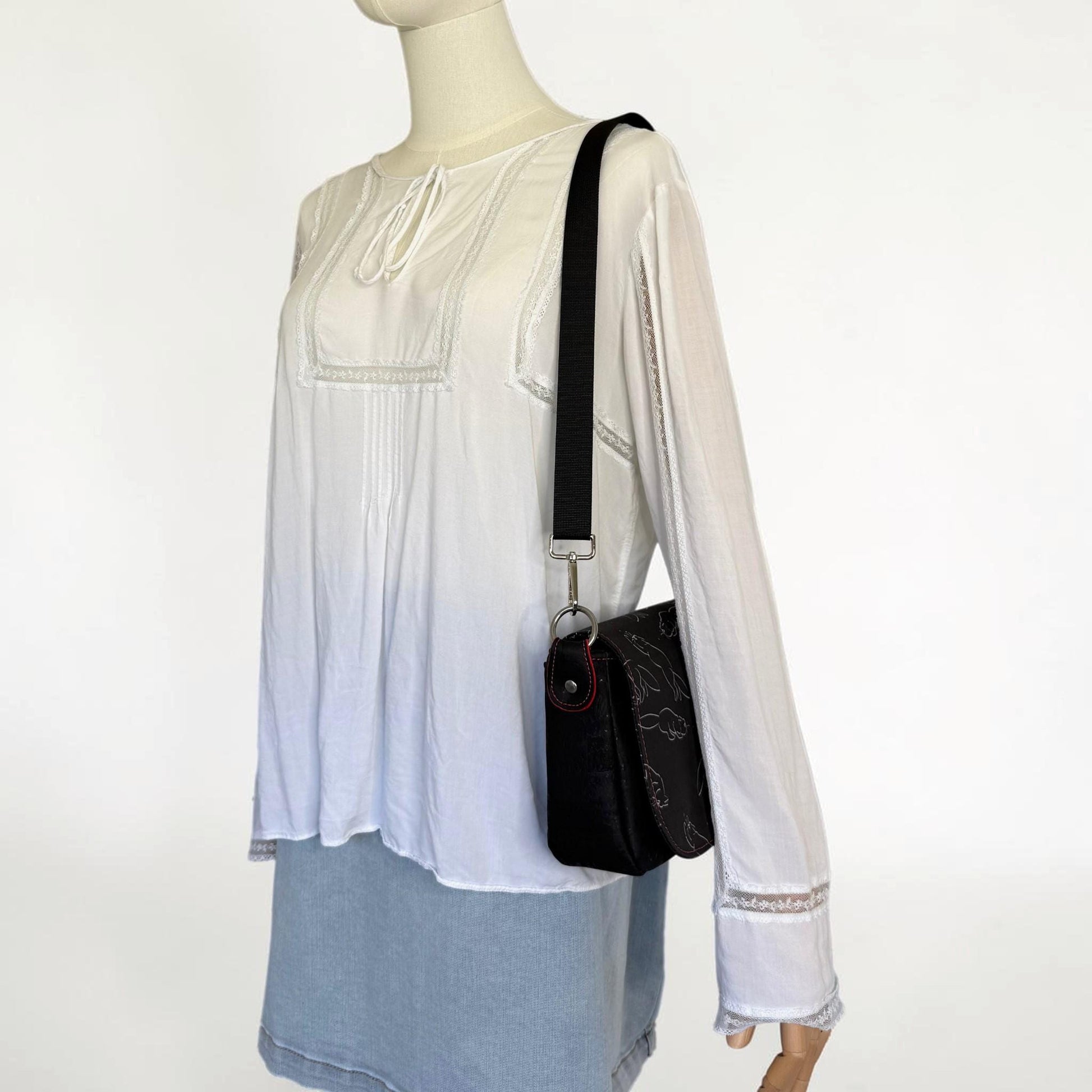 Laser Kitty Saddlebag Crossbody Bag Purse