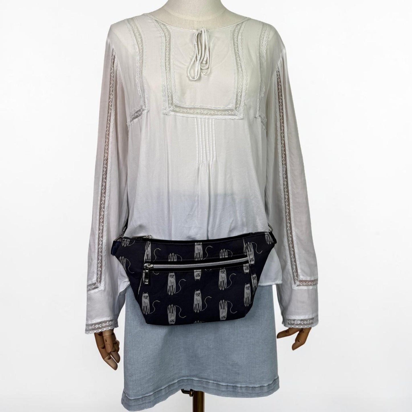 Grumpy Grey Cat Sling Bag Belt Bag