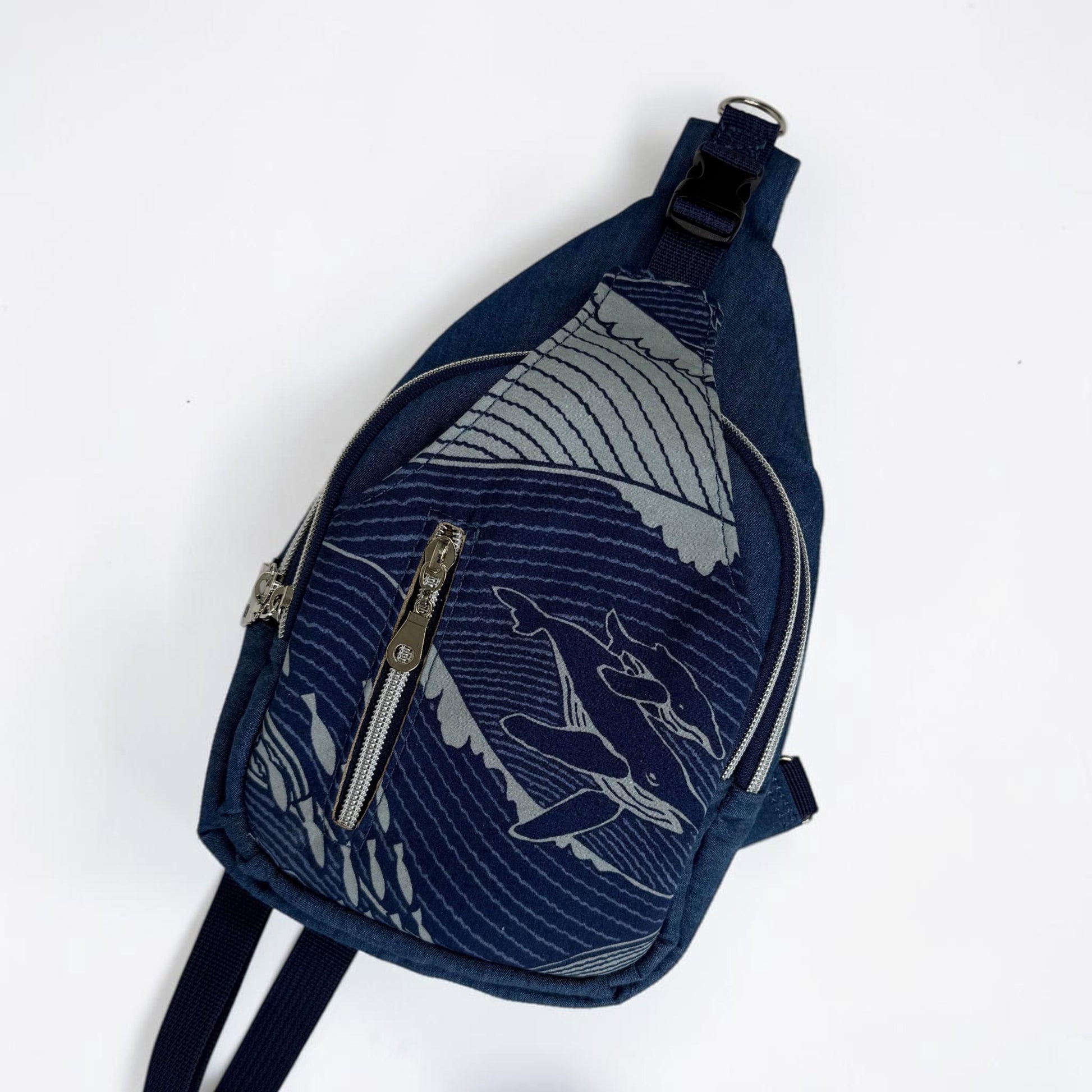 Denim Whales Sling Bag – Mini Crossbody Bag