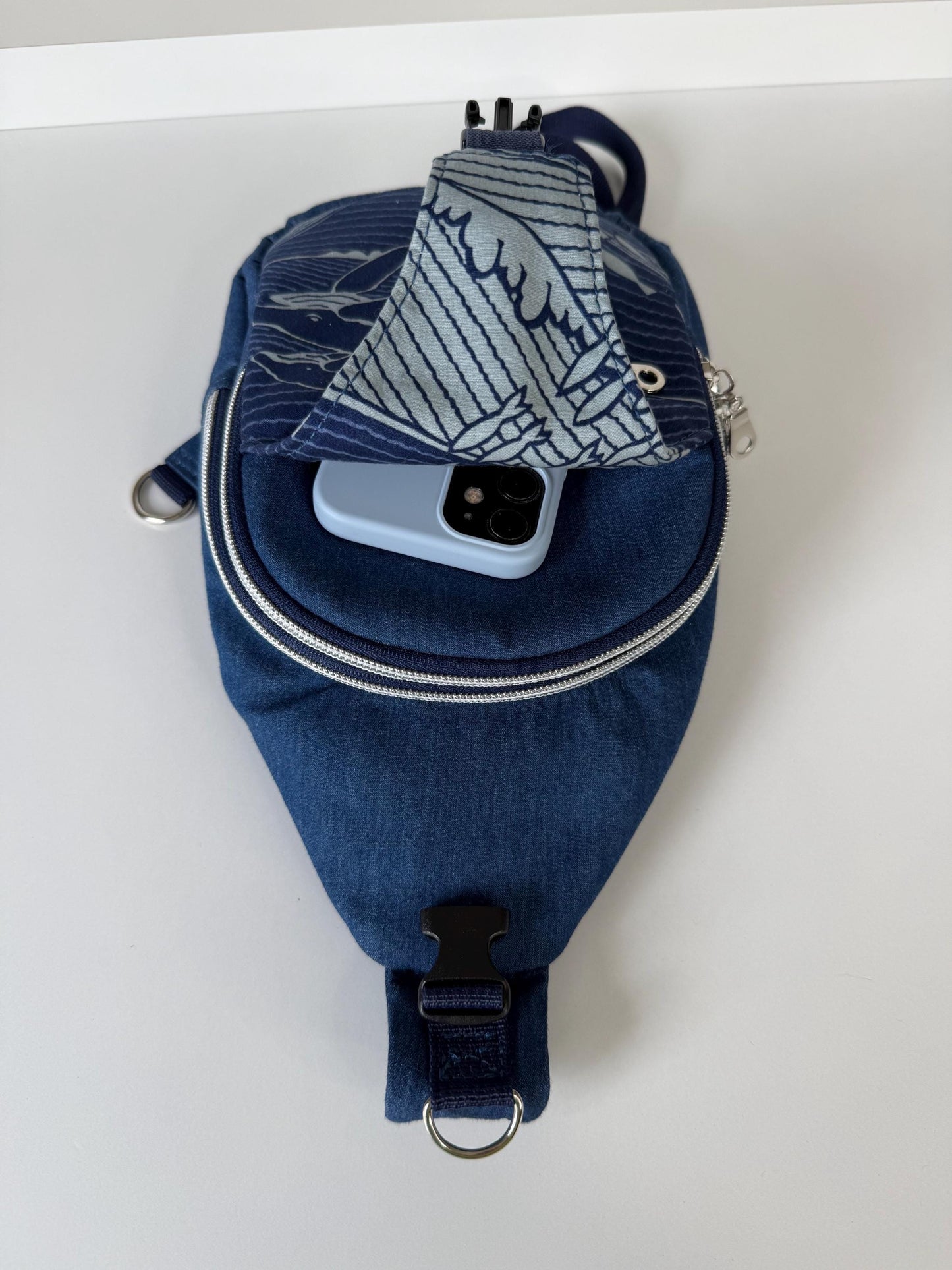 Denim Whales Sling Bag – Mini Crossbody Bag