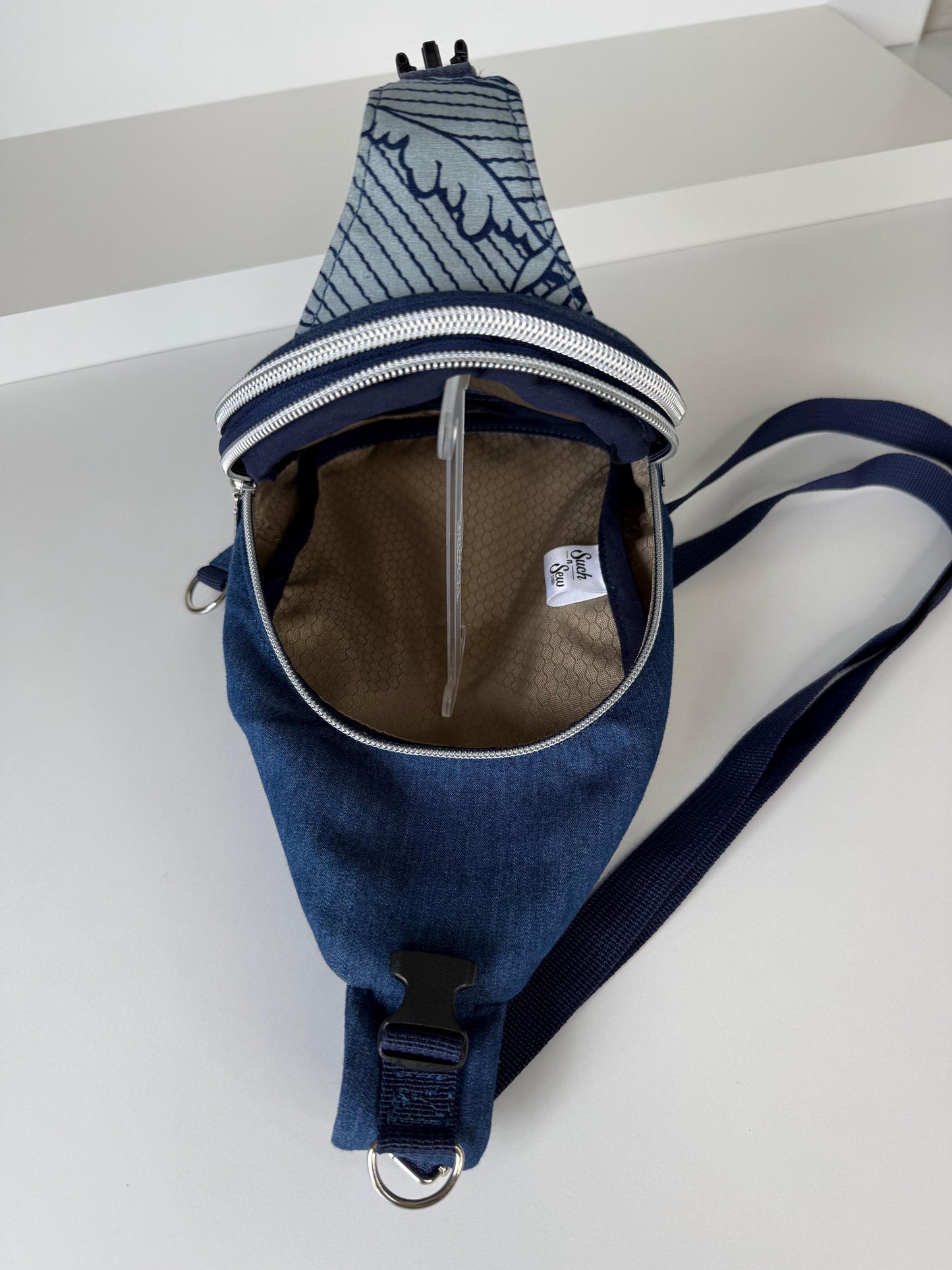 Denim Whales Sling Bag – Mini Crossbody Bag
