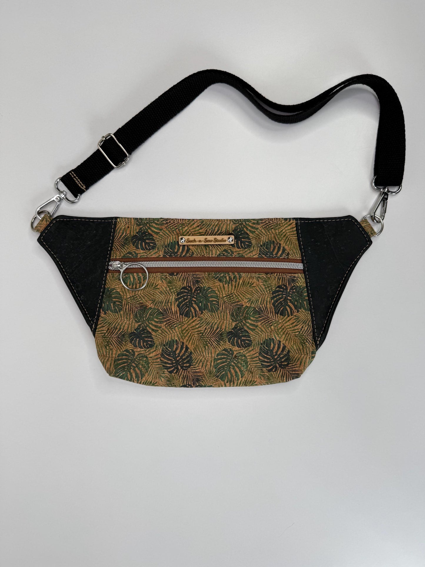 Monstera Cork Sling Bag Belt Bag