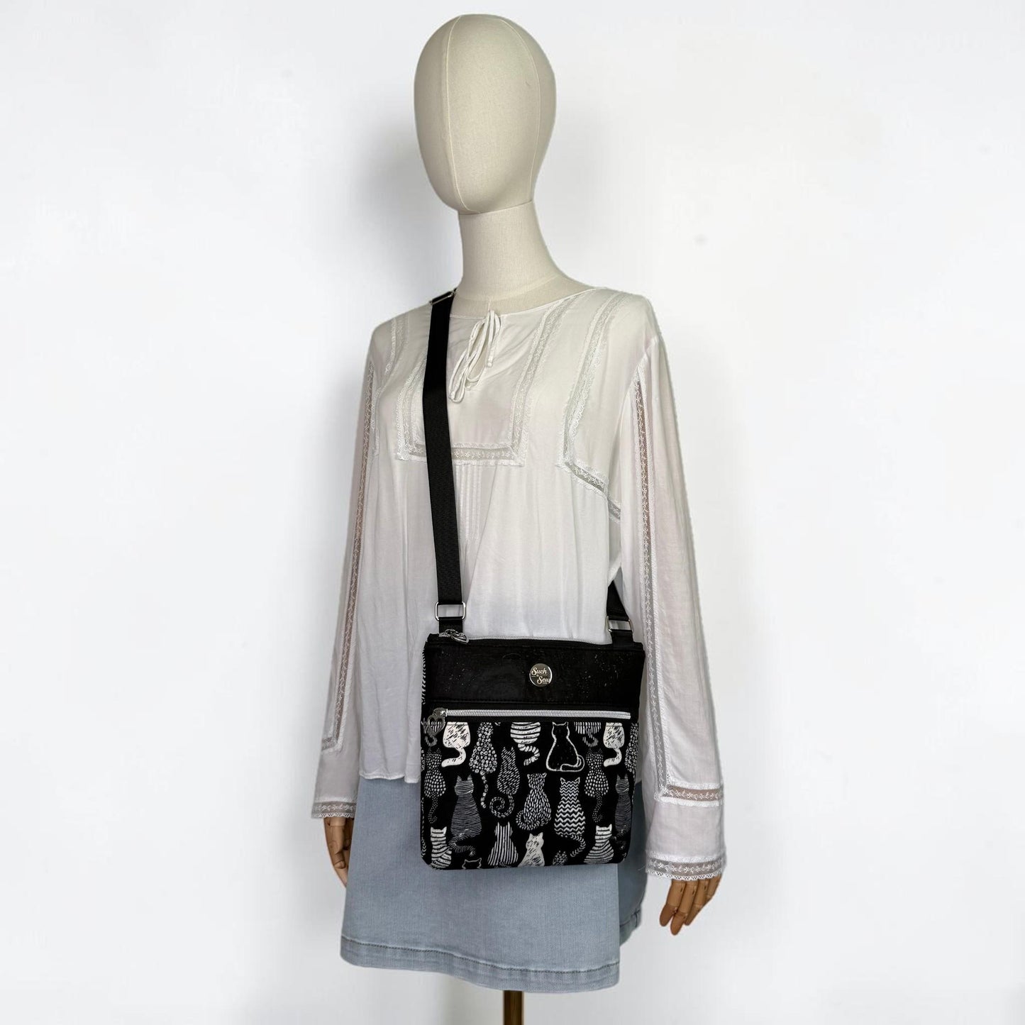 Illustrated Cats Crossbody Bag