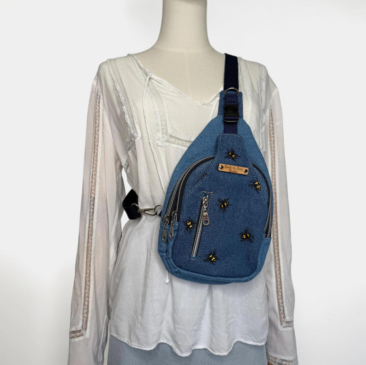 Denim Busy Bee Mini Sting Bag