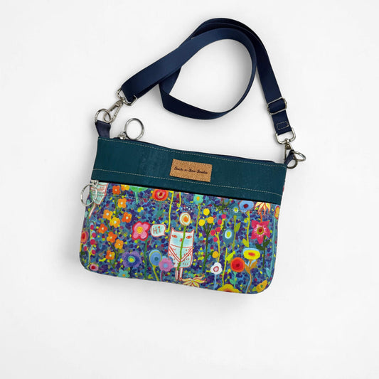 Bashful Cat in a Flower Field Crossbody