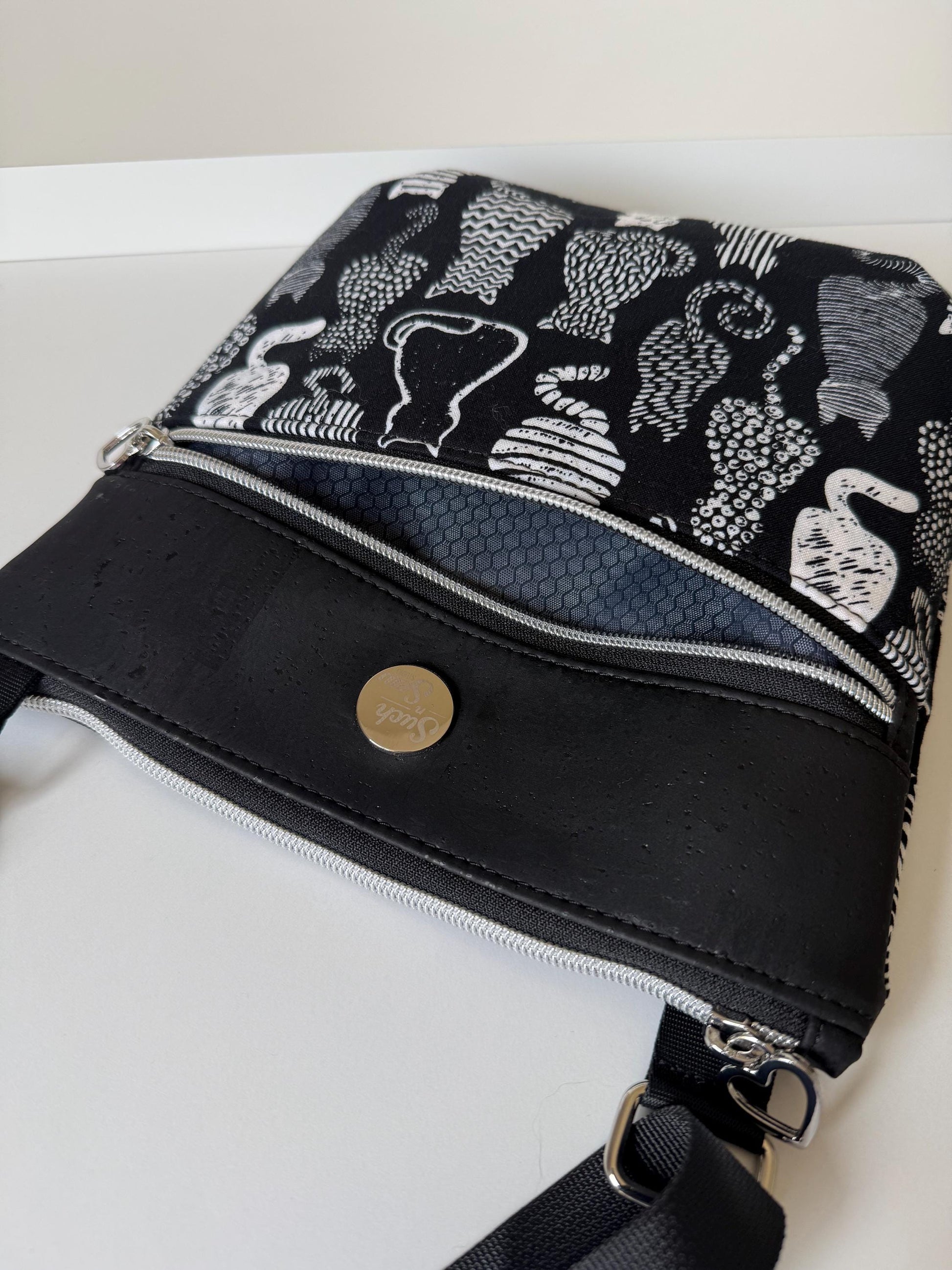 Illustrated Cats Crossbody Bag