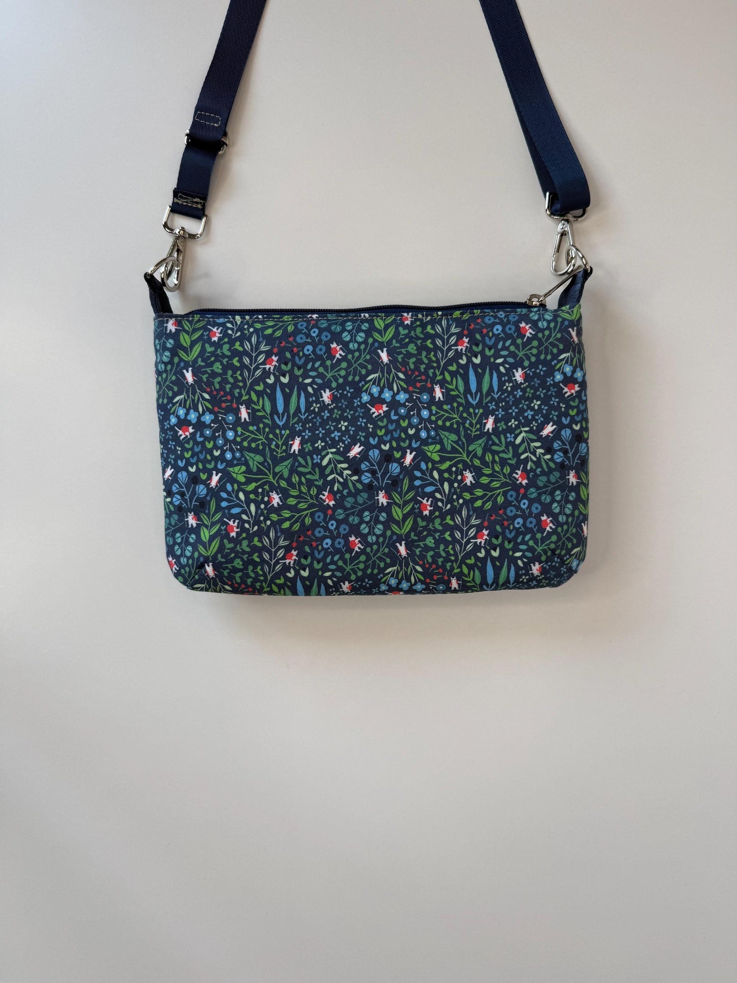 Tiny Cat Wearing Tiny Backpack in a Flower Field Crossbody