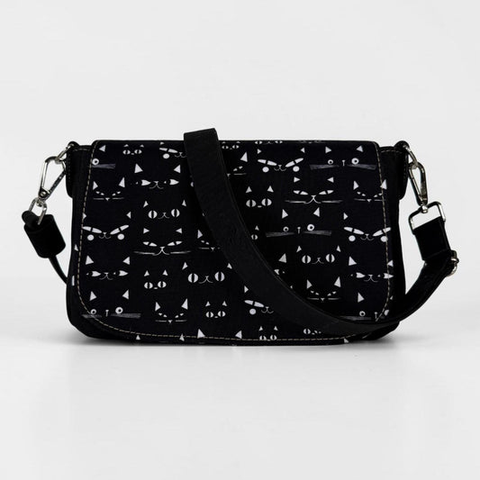 Sneaky Cats and Cork Saddlebag Crossbody Bag Purse
