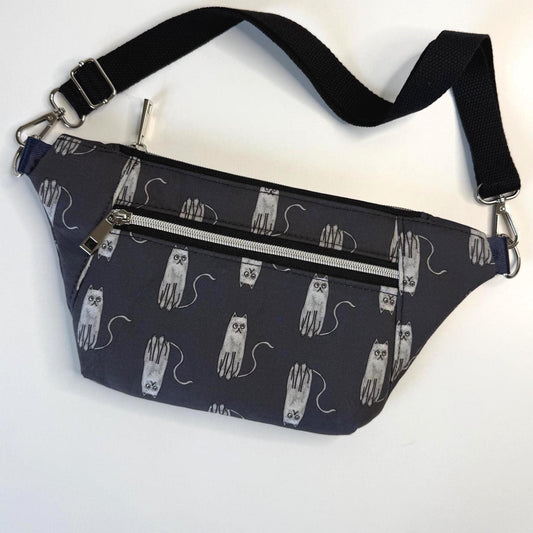 Grumpy Grey Cat Sling Bag Belt Bag