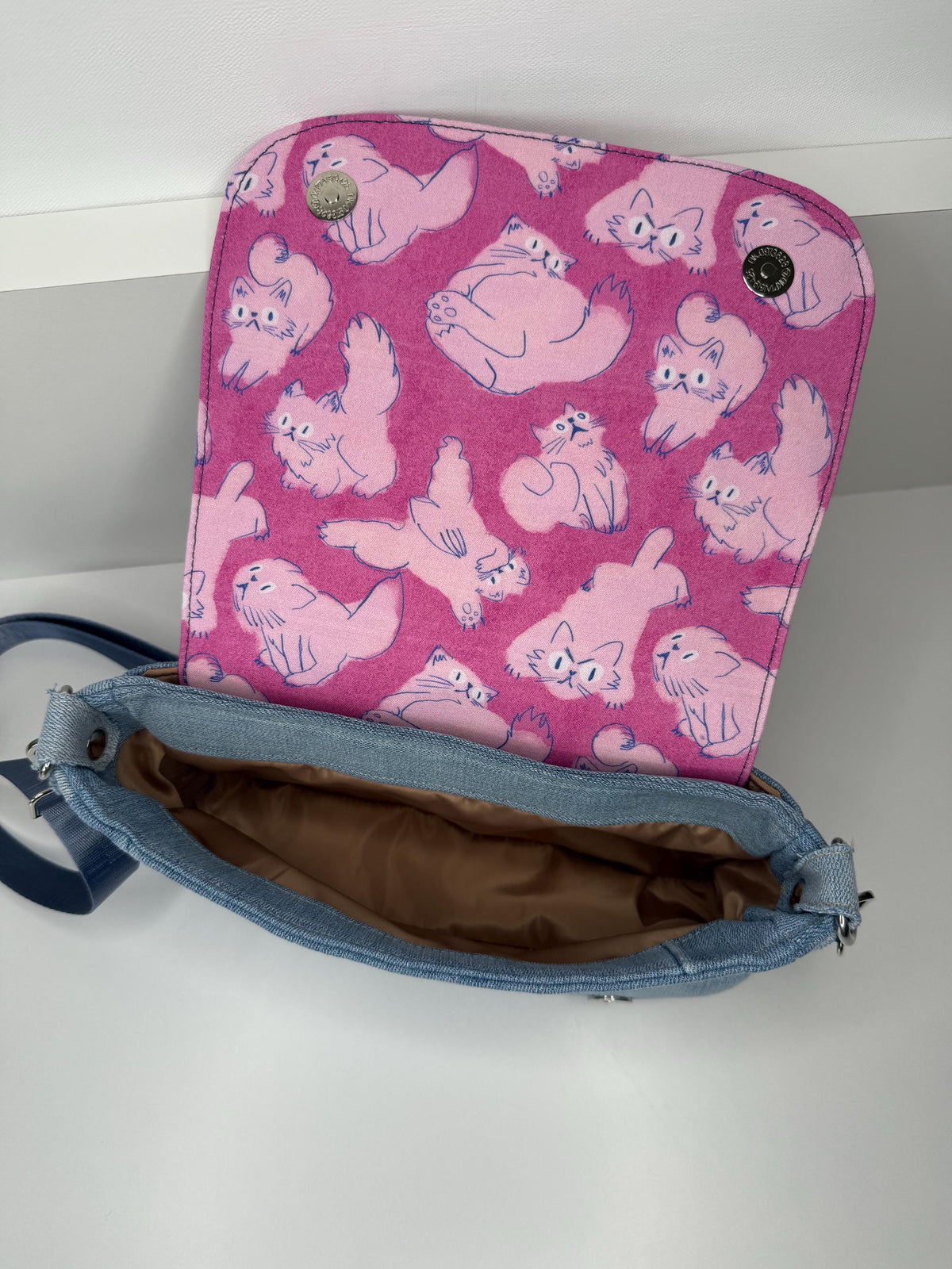 Frisky Kitty Saddlebag Crossbody Purse