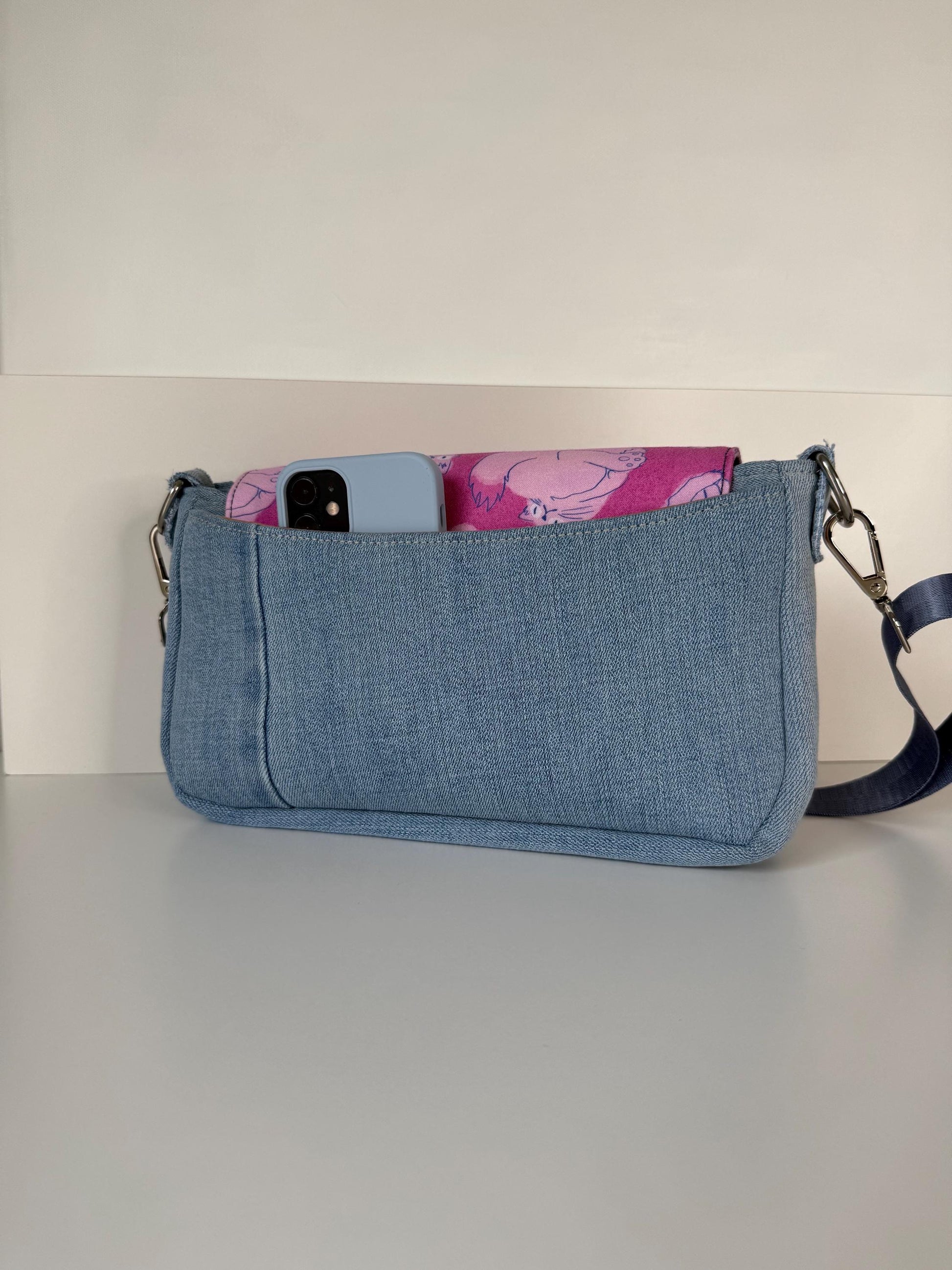 Frisky Kitty Saddlebag Crossbody Bag Purse