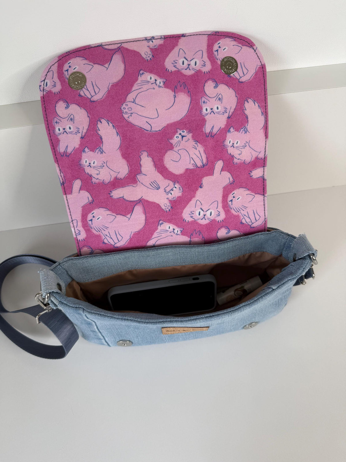 Frisky Kitty Saddlebag Crossbody Purse